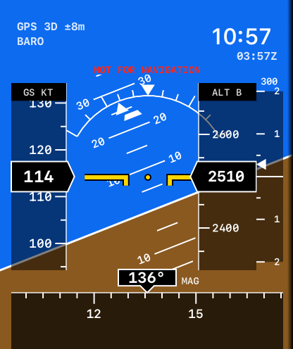 Flight Display Pro on Apple Watch: the flight display